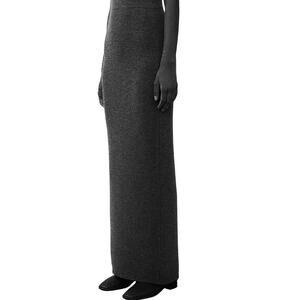Lauren Manoogian Minimalist Rib Split Tube Skirt Dark Gray Black Est. Size XS